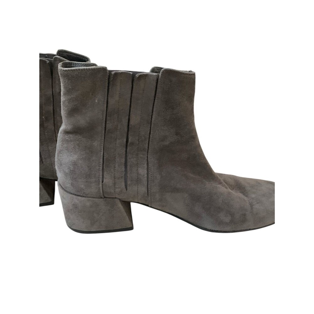Vince Women's Grey Suede Ankle Boots - Modern Block Heel Sz 6